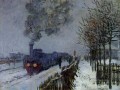Tren en la nieve la locomotora Monet